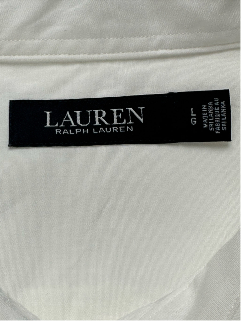 Lauren Ralph Lauren Women’s L White Cotton Shirt Gold Crest Logo Buttons - Picture 8 of 13